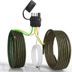 4 Pin 5 Wire Trailer Wiring Harness 22FT for Rewiring Both-Side Taillights,Boat Trailer, Tail Lights, Brake Lights and Turn Signals,Railer Light Kit 4 Way Flat 5 Wire Plug w/Nylon Net Tube in Kuwait