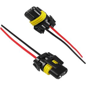 2 PCS Wiring Harness Headlight Socket, 9005 9006 9012 HB3 HB4 Female Adapter Nylon Pigtail Wire Connector, Replacement Harness Plug for Headlights and Fog Lights, Car Accessories in Kuwait