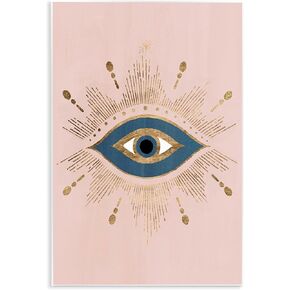 Stupell Industries Evil Eye Glam Boho Pattern Bold Blue Pink, Designed by Grace Popp Wall Plaque, 13 x 19 in Kuwait