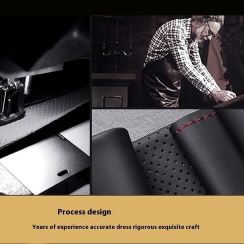 غطاء عجلة قيادة السيارة الداخلي من الجلد المثقوب باللون الأسود مخيط يدويًا، جلد من الألياف فائق النعومة ومضاد للانزلاق وجيد التهوية، لسيارة Toyota Corolla 2014 2015 2016 2017 2018/ RAV4 2013-2018/ Scion iM 2016 in Kuwait