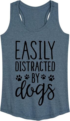 Instant Message - Easily Distracted by Dogs - Women's Racerback Tank in Kuwait