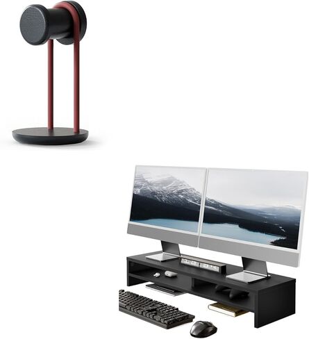 حامل شاشة Fenge، حامل شاشة كمبيوتر 31.5 بوصة للمكتب مع حامل سماعة الرأس لسطح المكتب in Kuwait