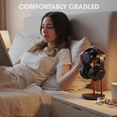 حامل شاشة مزدوج من فينج مع سماعة رأس للمكتب، أسود in Kuwait