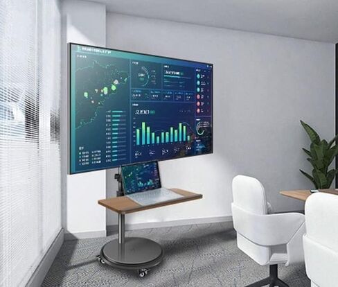 حامل تلفزيون متنقل مع علبة لوحة المفاتيح - شاشة كمبيوتر تلفزيون وحامل أرضي دوار أفقي ورأسي in Kuwait