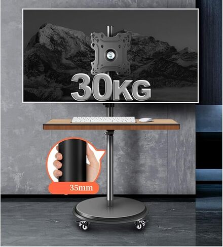 حامل تلفزيون متنقل مع علبة لوحة المفاتيح - شاشة كمبيوتر تلفزيون وحامل أرضي دوار أفقي ورأسي in Kuwait