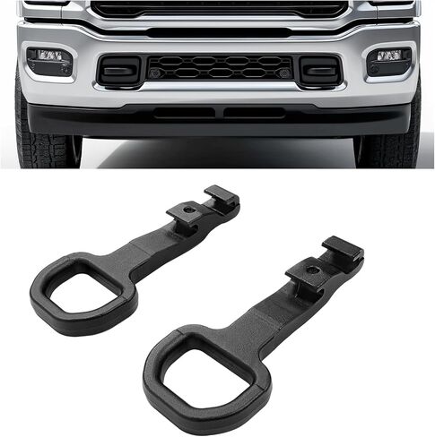 Front Tow Hooks Compatible with 2019-2026 Ram 2500/3500 Truck Recovery Replacement for 68349551AD Black Steel (Set of 2) in Kuwait