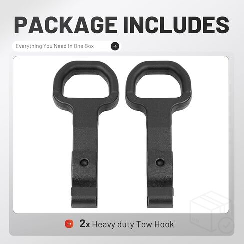 Front Tow Hooks Compatible with 2019-2026 Ram 2500/3500 Truck Recovery Replacement for 68349551AD Black Steel (Set of 2) in Kuwait