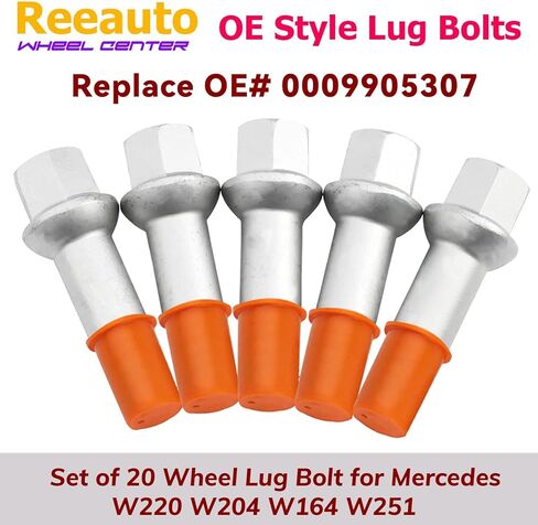 Set of 20, 0009905307 14mm x 1.5 Wheel Lug Bolt OE Factory Wheel Compatible with Mercedes W220 W204 W164 W251 in Saudi Arabia