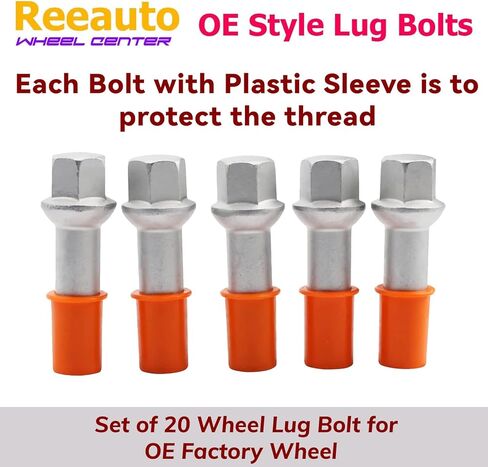 Set of 20, 0009905307 14mm x 1.5 Wheel Lug Bolt OE Factory Wheel Compatible with Mercedes W220 W204 W164 W251 in Saudi Arabia