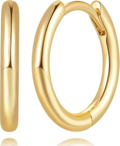 14K Gold Hoop Earrings for Women 14K Gold Earrings for Women Small Gold Hoop Earring for Womens Hoops Clean Circular Design with Smooth Lines Hoops Earring for Womens 15/19/23mm in Saudi Arabia