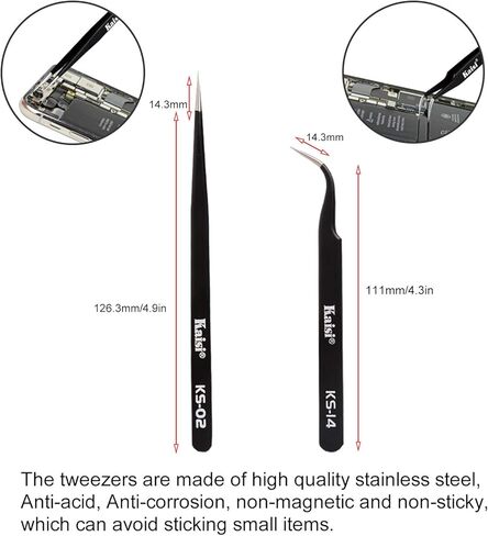 أداة إصلاح مساعدة لحام مزدوجة الجوانب من Kaisiking مكونة من 6 قطع مع ملاقط دقيقة لإصلاح الإلكترونيات واللحام in Kuwait