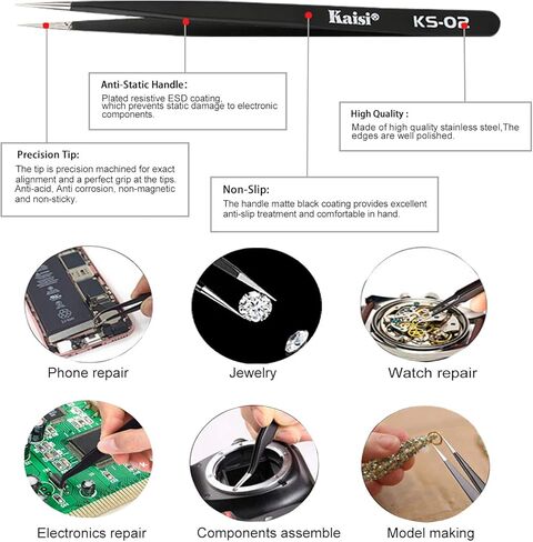 أداة إصلاح مساعدة لحام مزدوجة الجوانب من Kaisiking مكونة من 6 قطع مع ملاقط دقيقة لإصلاح الإلكترونيات واللحام in Kuwait