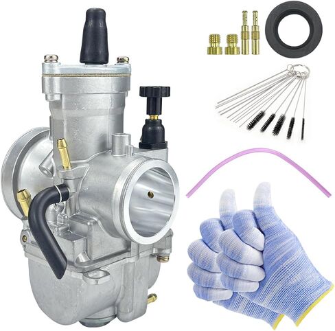 Motorcycle 34mm Carburetor Compatible with 125cc to 250cc Universal 2T 4T Engine Pit Dirt Bike Motocross On/Off Road ATV Quad Scooter (Silver, 34mm) in Saudi Arabia