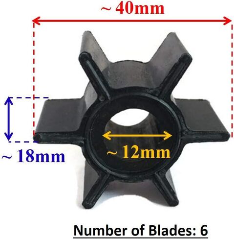 Boat Motor Water Pump Impeller 3B2-65021-1 3B2-65021-0 M 47-8037481 8037481 Sierra 18-8920 Compatible For Tohatsu Nissan Mercury Mercrusier Outboard 8HP 9.8HP F8-04000200 Engine in Saudi Arabia
