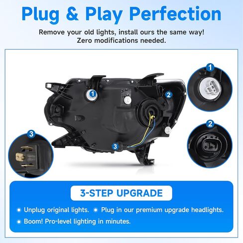 ELH 500% Brighter LED Projector Headlight Assemblies Fit For 2012-2015 Toyota Tacoma w/LED DRL Sequential Turn Light Headlamp (RGB Breathing LED Design Activates Exclusively During Startup) in Kuwait