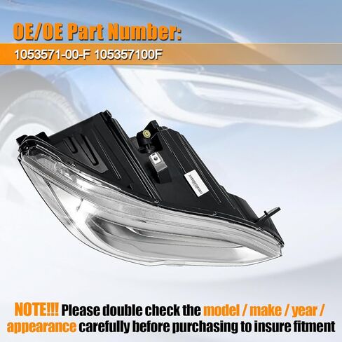 105357100F Right LED Headlight w/AFS Compatible with Tesla Model S 2016-2021 Passenger Side Adaptive Headlamp Replace 1053571-00-F in Kuwait