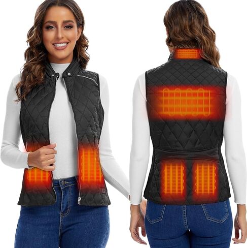 سترة نسائية مُدفأة قابلة لإعادة الشحن مع حزمة بطارية متضمنة معطف مُسخن كهربائيًا بقصة ضيقة، سترات نسائية مُدفأة مقاس S M L in Kuwait
