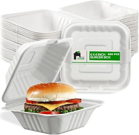 EconoHome 50 Pack Disposable Plates with 3 Compartments - Eco-Conscious Bagasse Sugarcane Disposable Plates - Microwave, Refrigerator-Safe - Heavy Duty Paper Plates for Dinner Party Supplies in Kuwait