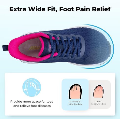 Wide Walking Shoes for Women Arch Support Sneakers Plantar Fasciitis Orthotic Tennis Shoes for Foot Pain Relief, US Size 6-11 in Saudi Arabia