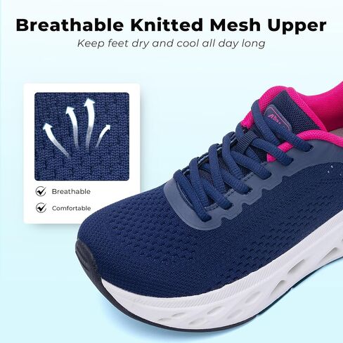 Wide Walking Shoes for Women Arch Support Sneakers Plantar Fasciitis Orthotic Tennis Shoes for Foot Pain Relief, US Size 6-11 in Saudi Arabia