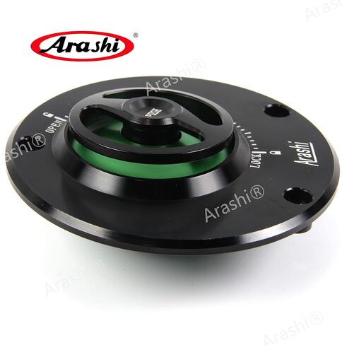 Arashi CNC Keyless Fuel Tank Gas Cap Cover for Kawasaki Ninja ZX10R, ZX1400, ZX14R, ZZR1400, ZX6R ZX636, ZX6RR, ZX9R, ZZR1200, ZZR600, ER400 ER4N, VERSY.S 650, VERSY.S 1000 Green in Kuwait