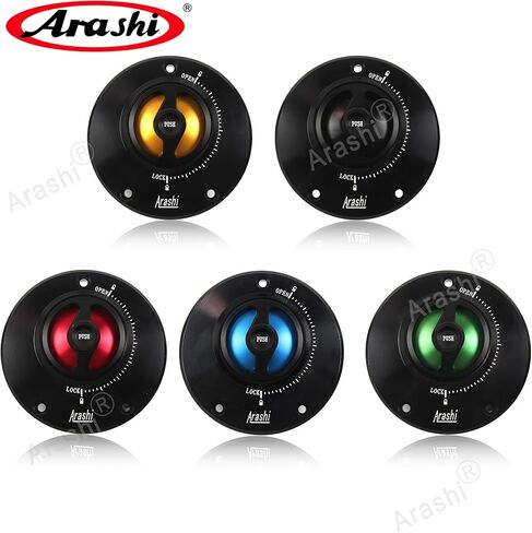 Arashi CNC Keyless Fuel Tank Gas Cap Cover for Kawasaki Ninja ZX10R, ZX1400, ZX14R, ZZR1400, ZX6R ZX636, ZX6RR, ZX9R, ZZR1200, ZZR600, ER400 ER4N, VERSY.S 650, VERSY.S 1000 Green in Kuwait