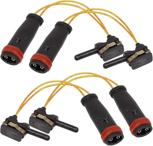 4 PCS Brake Pad Sensor, Front Rear Brake Pad Wear Sensor Alarm Cable, Detection Assembly OEM# 2115401717 2205400617 2205400717, Compatible with Mercedes-Benz E350 W211 W220 C300 C350 (Black) in Kuwait