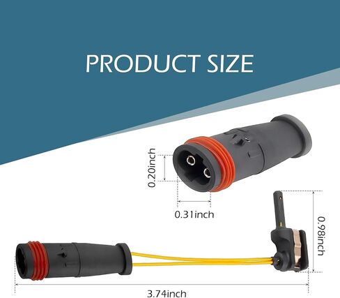 4 PCS Brake Pad Sensor, Front Rear Brake Pad Wear Sensor Alarm Cable, Detection Assembly OEM# 2115401717 2205400617 2205400717, Compatible with Mercedes-Benz E350 W211 W220 C300 C350 (Black) in Kuwait