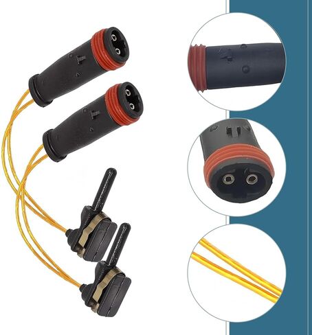 4 PCS Brake Pad Sensor, Front Rear Brake Pad Wear Sensor Alarm Cable, Detection Assembly OEM# 2115401717 2205400617 2205400717, Compatible with Mercedes-Benz E350 W211 W220 C300 C350 (Black) in Kuwait