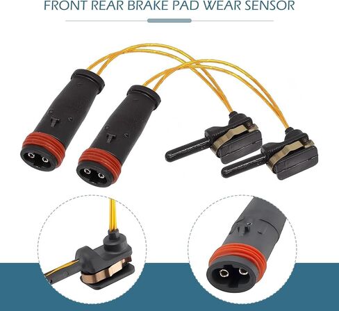 4 PCS Brake Pad Sensor, Front Rear Brake Pad Wear Sensor Alarm Cable, Detection Assembly OEM# 2115401717 2205400617 2205400717, Compatible with Mercedes-Benz E350 W211 W220 C300 C350 (Black) in Kuwait