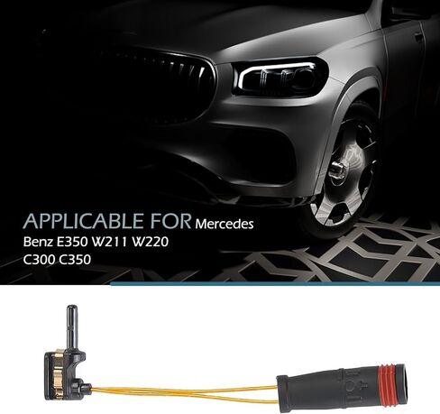 4 PCS Brake Pad Sensor, Front Rear Brake Pad Wear Sensor Alarm Cable, Detection Assembly OEM# 2115401717 2205400617 2205400717, Compatible with Mercedes-Benz E350 W211 W220 C300 C350 (Black) in Kuwait