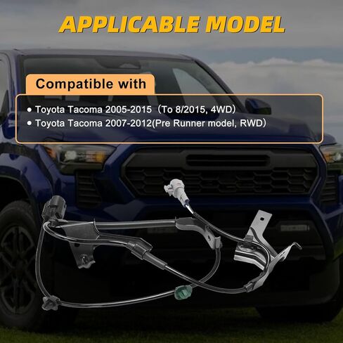 سرج سلك أمامي يمين لمستشعر سرعة عجلة ABS متوافق مع Toyota Tacoma 2005-2015، استبدل ALH112، 1P3785، 8951604030، 8951604090، بدون مستشعر in Kuwait