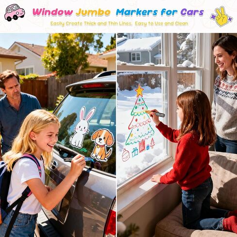 12 Colors Jumbo Poster Markers 15MM, Metallic Waterproof Graffiti Marker Pens, Acrylic Paint Liquid Chalkboard Markers, Erasable&Fabric Permanent Pens Wide Tip for Clothes Glass & Outdoor Car Windows in Saudi Arabia