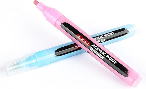 Pastel Acrylic Paint Markers, 12 Colors, 3mm Medium Tip, High Opacity Acrylic Paint Pens, Waterproof, Non Toxic, Smooth Ink Flow for Rock, Wood, Glass, Fabric, Canvas, Metal, DIY Art Crafts in Kuwait