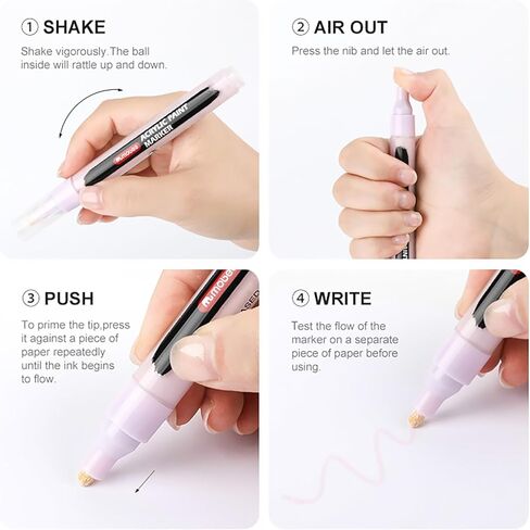 Pastel Acrylic Paint Markers, 12 Colors, 3mm Medium Tip, High Opacity Acrylic Paint Pens, Waterproof, Non Toxic, Smooth Ink Flow for Rock, Wood, Glass, Fabric, Canvas, Metal, DIY Art Crafts in Kuwait