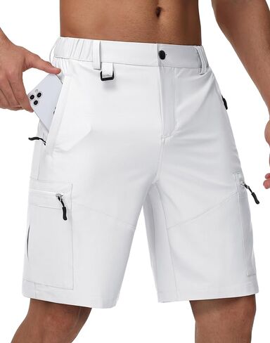 JWM Men's 9" Hiking Cargo Shorts -White L in Kuwait
