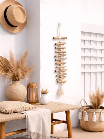 Yerliker خشبي Driftwood جدار ديكور Driftwood جدار معلق خشب إكليل للحرف اليدوية الريفية الساحلية الفن المحيط شاطئ غرفة ديكور للمنزل غرفة المعيشة غرفة نوم منزل الشاطئ والهدايا in Kuwait