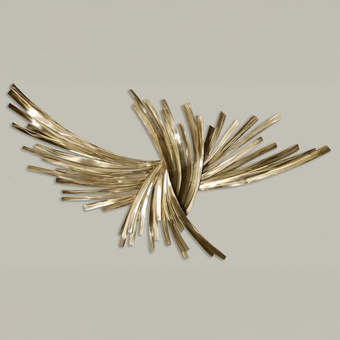Touch of Class Infinity Gold Metal Wall Sculpture | Handcrafted Abstract Steel Wall Art | By JasonW Studios(R) | Modern Contemporary Decor | Curved Strips | Living Room Home Office Entryway in Saudi Arabia