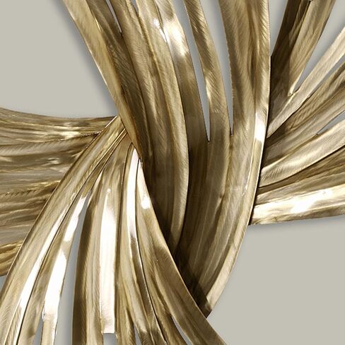Touch of Class Infinity Gold Metal Wall Sculpture | Handcrafted Abstract Steel Wall Art | By JasonW Studios(R) | Modern Contemporary Decor | Curved Strips | Living Room Home Office Entryway in Saudi Arabia