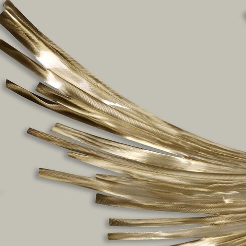 Touch of Class Infinity Gold Metal Wall Sculpture | Handcrafted Abstract Steel Wall Art | By JasonW Studios(R) | Modern Contemporary Decor | Curved Strips | Living Room Home Office Entryway in Saudi Arabia