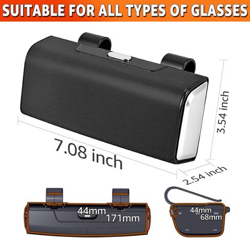 Car Sunglasses Holder for Sun Visor, Button Leather Eyeglass Hanger and Interior Storage Box in Saudi Arabia