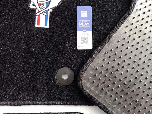 ACC Mats Compatible with 2015-2019 Ford Mustang - 4 PC Black Carpet Floor Mat Set w/Pony Tri-Bar Logo on Front Mats in Kuwait