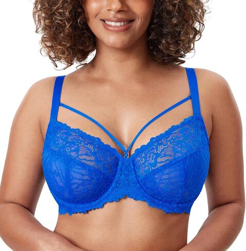 Women's Minimizer Bras Full Coverage Plus Size Unlined Underwire Lace Bra in Saudi Arabia
