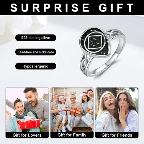 CHENGHONG NA Sobriety Gifts 925 Sterling Silver Abalone Ring AA Alcoholics Anonymous NA Narcotics Ring Recovery Jewelry for Women in Kuwait