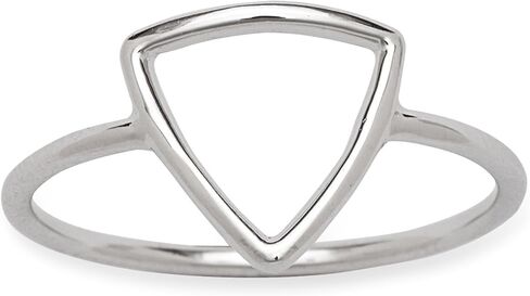 Beaux Bijoux Sterling Silver Dainty Open Triangle Ring in Saudi Arabia