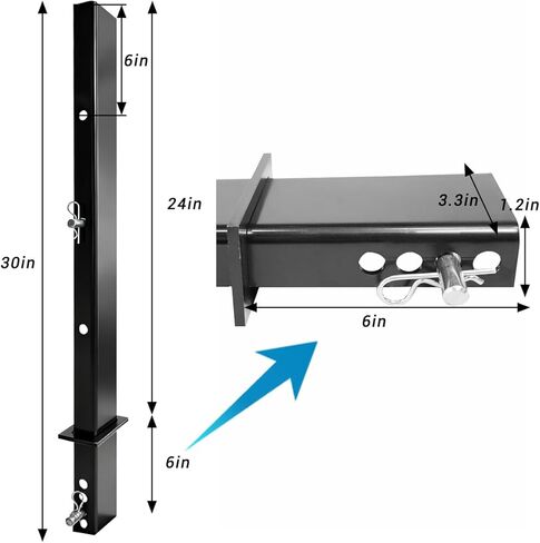 4 Pack Heavy-Duty Adjustable C Channel Pipe Stakes for Flatbed Trailer Hauler, 30'' Adjustable Bolt-On Anti-Loss Trailer Stake Sides Rail in Kuwait