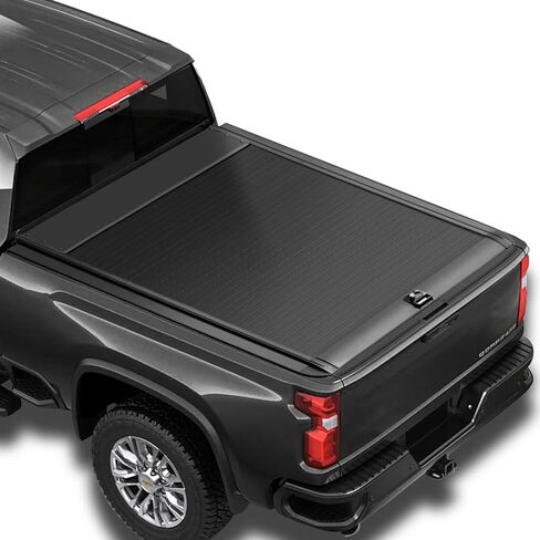 Retractable Truck Bed Tonneau Cover Compatible with 2014-2026 Chevy Silverado/GMC Sierra 1500 (5'8" /69" Bed) Black Matte Aluminum Waterproof Password Lock in Saudi Arabia