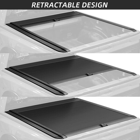 Retractable Truck Bed Tonneau Cover Compatible with 2014-2026 Chevy Silverado/GMC Sierra 1500 (5'8" /69" Bed) Black Matte Aluminum Waterproof Password Lock in Saudi Arabia