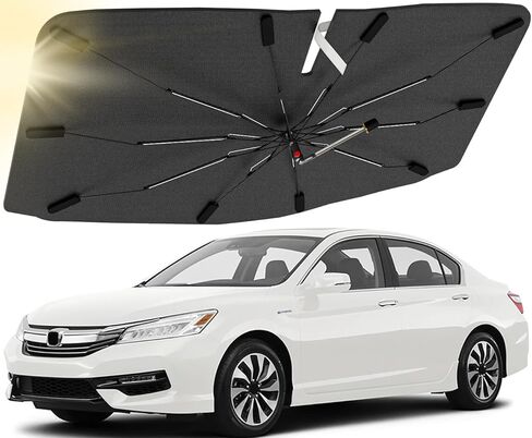 Windshield Sun Shade Umbrella Custom Fit for Honda Accord 2013-2017, Car Sunshade with 360° Rotating Shaft, Car Window Shades for Front Windshield Sunlight Protection in Saudi Arabia