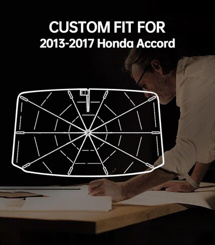 Windshield Sun Shade Umbrella Custom Fit for Honda Accord 2013-2017, Car Sunshade with 360° Rotating Shaft, Car Window Shades for Front Windshield Sunlight Protection in Saudi Arabia